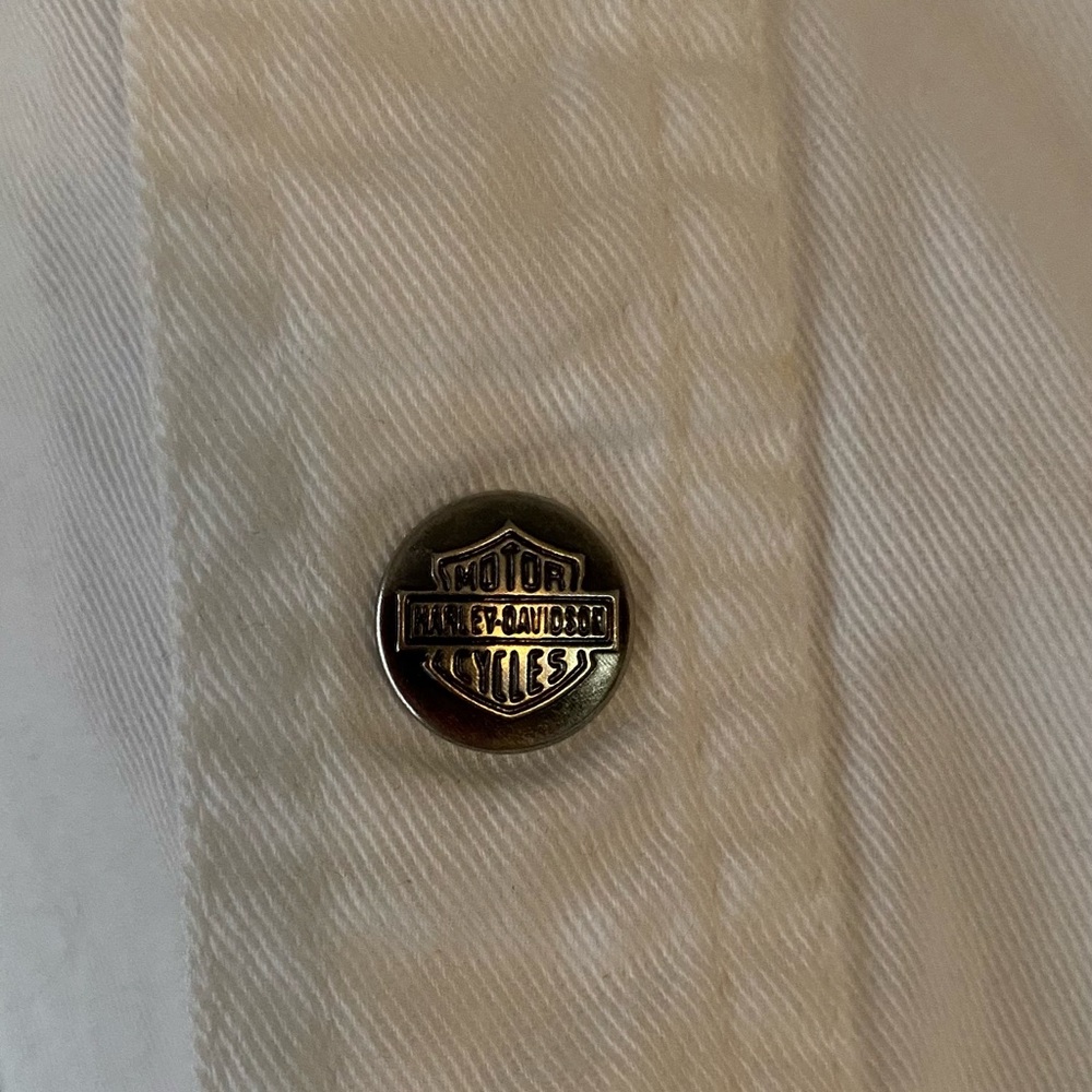 HARLEY DAVIDSON MENS WHITE DENIM XL - Picture 7 of 8